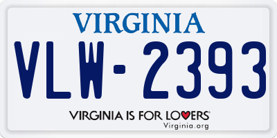 VA license plate VLW2393