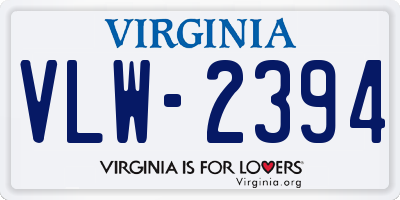 VA license plate VLW2394