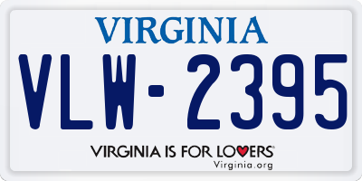 VA license plate VLW2395