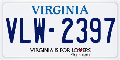 VA license plate VLW2397