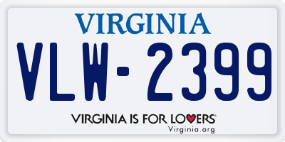 VA license plate VLW2399