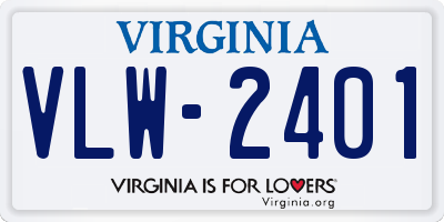 VA license plate VLW2401