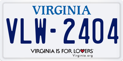 VA license plate VLW2404