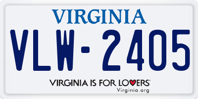 VA license plate VLW2405