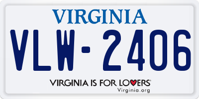 VA license plate VLW2406