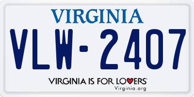 VA license plate VLW2407