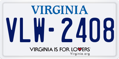 VA license plate VLW2408