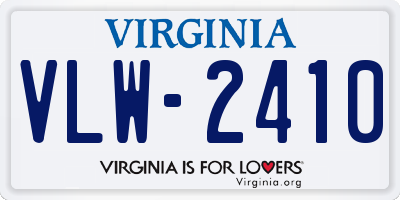 VA license plate VLW2410