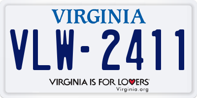 VA license plate VLW2411