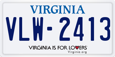 VA license plate VLW2413