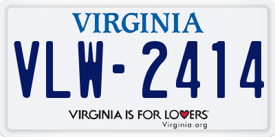 VA license plate VLW2414