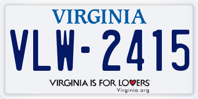 VA license plate VLW2415