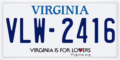 VA license plate VLW2416