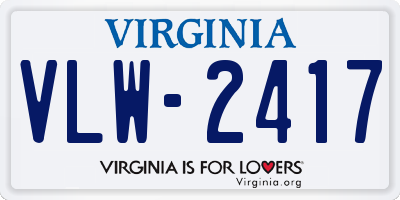 VA license plate VLW2417