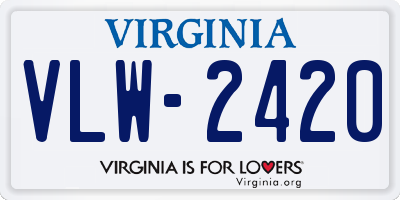 VA license plate VLW2420