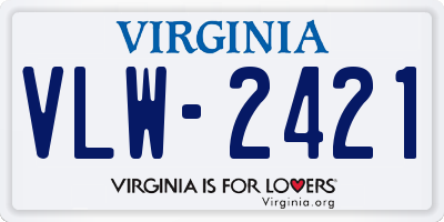 VA license plate VLW2421