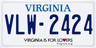 VA license plate VLW2424