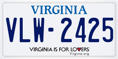 VA license plate VLW2425