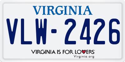 VA license plate VLW2426