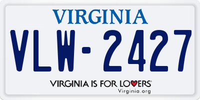 VA license plate VLW2427