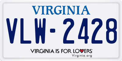 VA license plate VLW2428