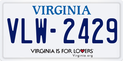 VA license plate VLW2429