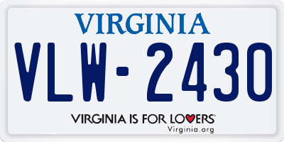 VA license plate VLW2430