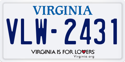 VA license plate VLW2431