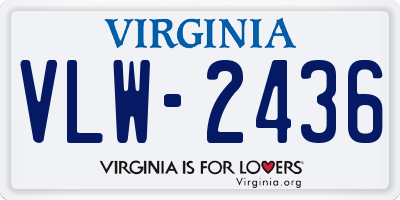 VA license plate VLW2436