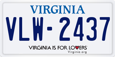 VA license plate VLW2437