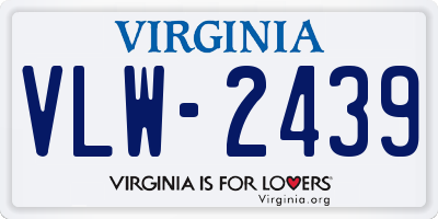 VA license plate VLW2439