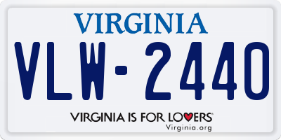 VA license plate VLW2440