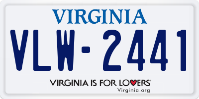 VA license plate VLW2441