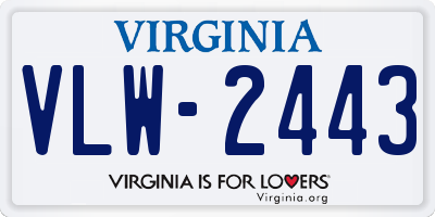 VA license plate VLW2443