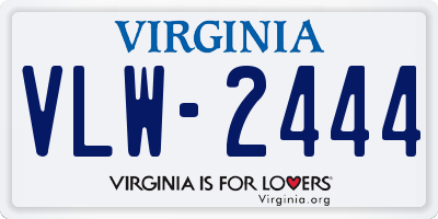 VA license plate VLW2444