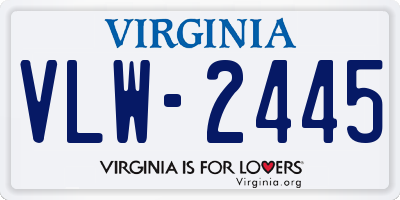 VA license plate VLW2445