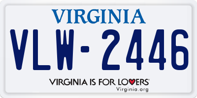 VA license plate VLW2446