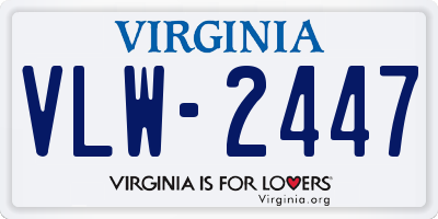 VA license plate VLW2447