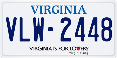 VA license plate VLW2448