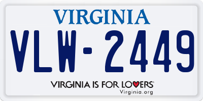 VA license plate VLW2449