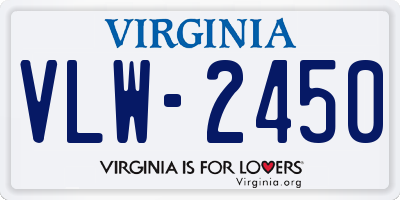 VA license plate VLW2450