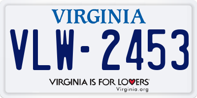 VA license plate VLW2453