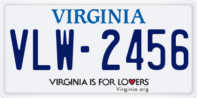 VA license plate VLW2456