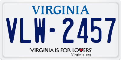 VA license plate VLW2457