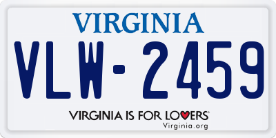 VA license plate VLW2459