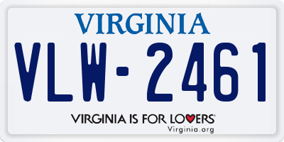 VA license plate VLW2461