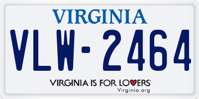 VA license plate VLW2464