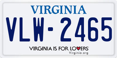 VA license plate VLW2465