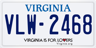 VA license plate VLW2468