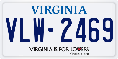 VA license plate VLW2469